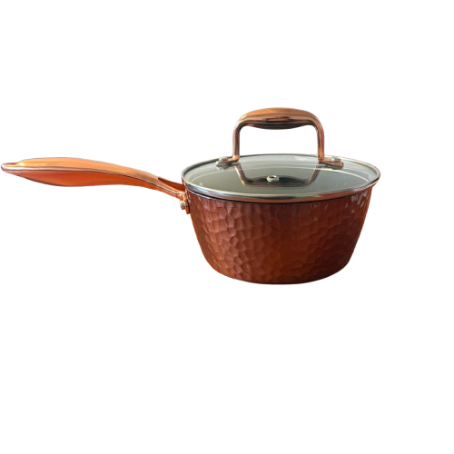 Set Bucătărie 7 Piese Bronz – Oale și Tigaie Antiaderente, Sustenabile + Set de Cuțite Cadou Set Bucătărie 7 Piese Bronz – Oale și Tigaie Antiaderente, Sustenabile + Set de Cuțite Cadou